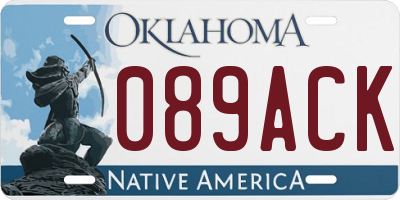 OK license plate 089ACK