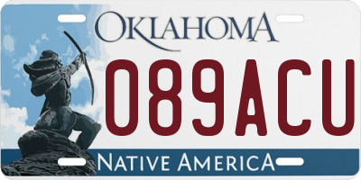 OK license plate 089ACU