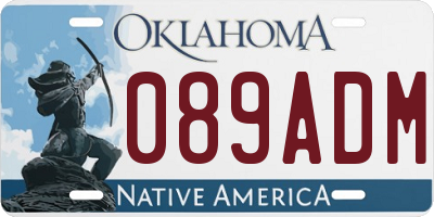OK license plate 089ADM