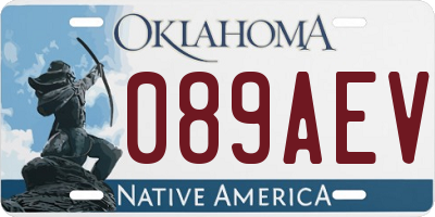 OK license plate 089AEV