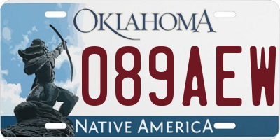 OK license plate 089AEW
