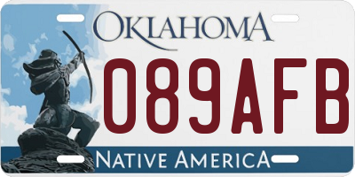 OK license plate 089AFB
