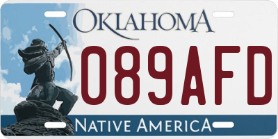 OK license plate 089AFD