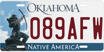 OK license plate 089AFW