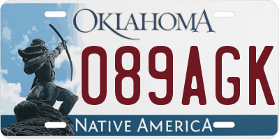 OK license plate 089AGK