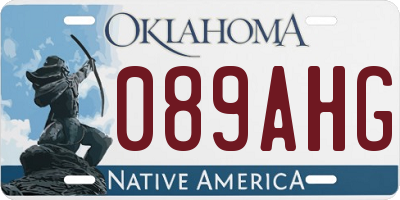 OK license plate 089AHG