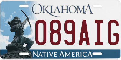 OK license plate 089AIG