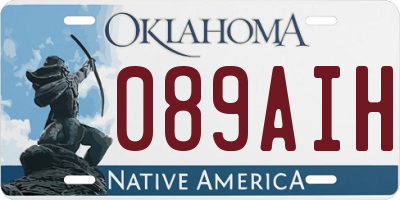 OK license plate 089AIH