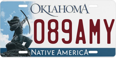 OK license plate 089AMY