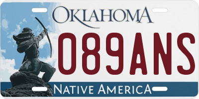 OK license plate 089ANS