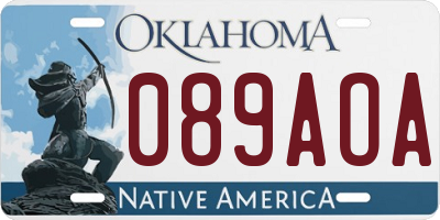 OK license plate 089AOA