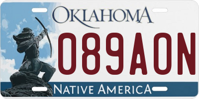 OK license plate 089AON
