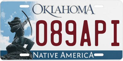 OK license plate 089API