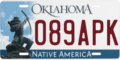 OK license plate 089APK