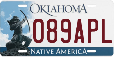 OK license plate 089APL