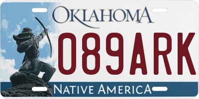 OK license plate 089ARK