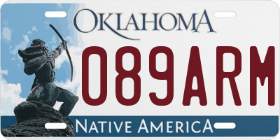 OK license plate 089ARM