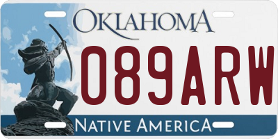 OK license plate 089ARW