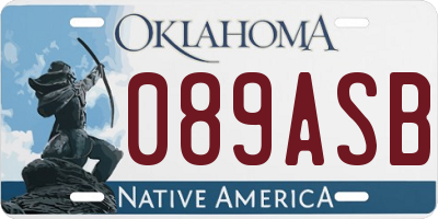 OK license plate 089ASB