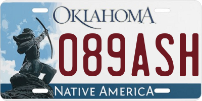 OK license plate 089ASH