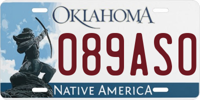 OK license plate 089ASO