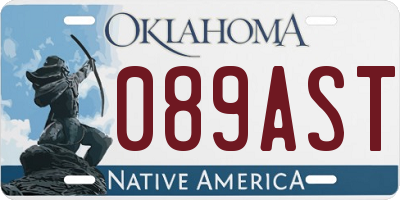 OK license plate 089AST