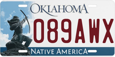 OK license plate 089AWX