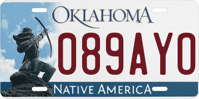 OK license plate 089AYO