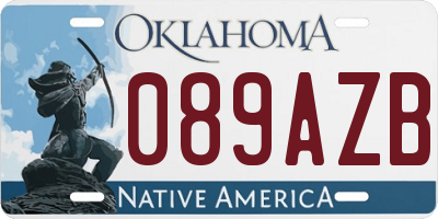 OK license plate 089AZB