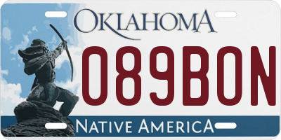 OK license plate 089BON