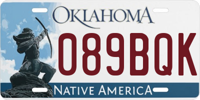 OK license plate 089BQK