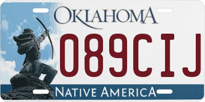 OK license plate 089CIJ
