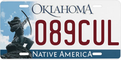 OK license plate 089CUL