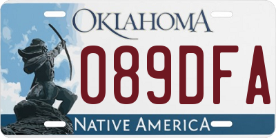 OK license plate 089DFA