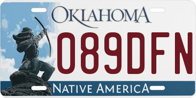 OK license plate 089DFN