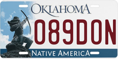OK license plate 089DON