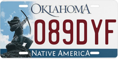 OK license plate 089DYF