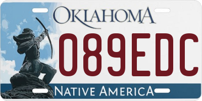 OK license plate 089EDC