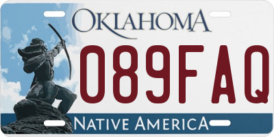 OK license plate 089FAQ