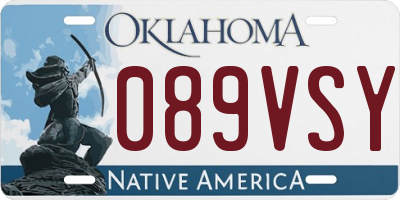 OK license plate 089VSY
