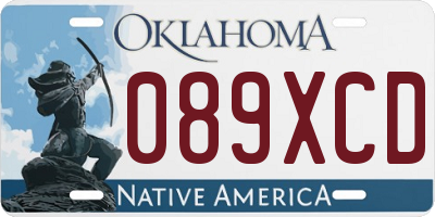 OK license plate 089XCD