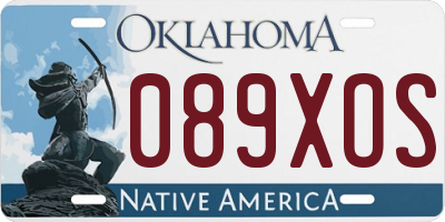 OK license plate 089XOS