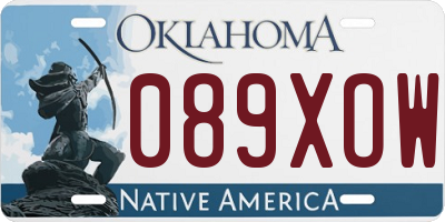 OK license plate 089XOW