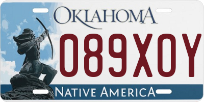 OK license plate 089XOY