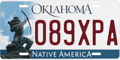 OK license plate 089XPA