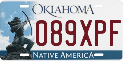 OK license plate 089XPF