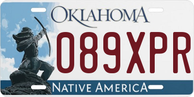 OK license plate 089XPR