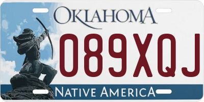 OK license plate 089XQJ