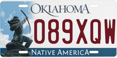 OK license plate 089XQW