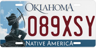 OK license plate 089XSY